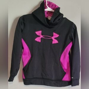 Under Armour Black and Purple Logo Hoodie